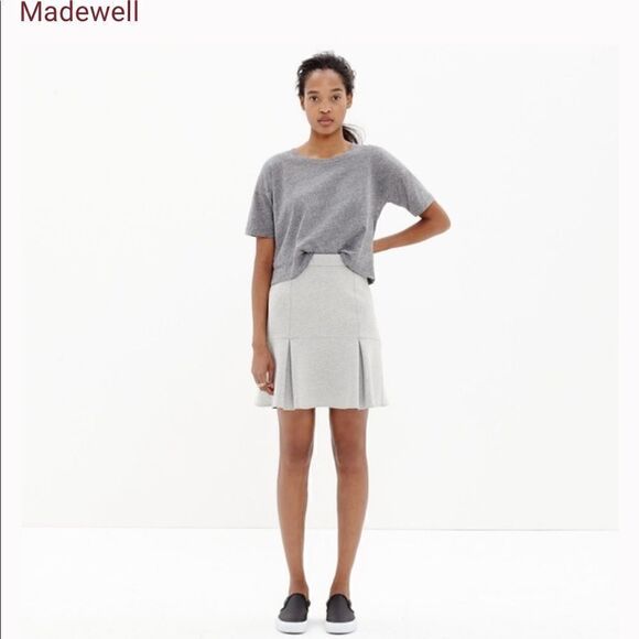 Madewell Grey Pleated Ruffle Skirt size medium - Picture 7 of 8